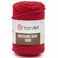 Пряжа для вязания YarnArt 'Macrame Rope 3мм', 250г, 63м (60% хлопок, 40% вискоза и полиэстер) (773 красный), 4 мотка