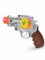 Револьвер на батарейках 22190-1, свет, звук, вращающиеся шарики