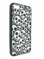 Чехол на смартфон iPhone 5C Накладка с противоударным краем и рисунком черепов