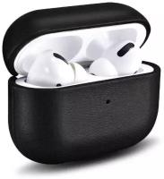 Чехол iCarer для беспроводных наушников AirPods Pro из натуральной кожи, Цвет Черный