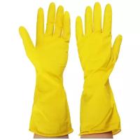 Перчатки Vetta резиновые, 1 пара, размер M, цвет желтый
