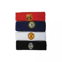 Повязка на голову с логотипами клубов: Inter, Juventus, Chelsea, Arsenal, Manchester United. Материал: махровая ткань