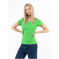 Женская футболка Великоросс травяного цвета V ворот 60-62