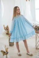 Платье, размер 116, голубой