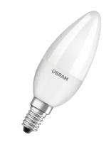 Лампа светодиодная E14 OSRAM LED Base B, 550лм, 6.5Вт, 3000К, теплый свет, матовая, Свеча, 1 шт