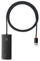 Хаб Baseus Lite Series 4-Port USB-A HUB Adapter (USB-A to USB 3.0x4 ) 2 м Black