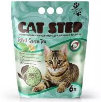 Cat Step Tofu Green Tea, наполнитель растительный комкующийся, 6 л