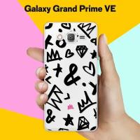 Силиконовый чехол на Samsung Galaxy Grand Prime VE Узор черный / для Самсунг Галакси Гранд Прайм ВЕ Дуос