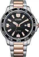 Наручные часы CITIZEN Eco-Drive, черный, серебряный