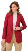 Пиджак женский удлиненный, стильный, деловой, весенний, летний, осенний, в офис, школу, на работу, блейзер, жакет, бордовый цвет, размер 44