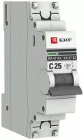Автоматический выключатель EKF ВА 47-63 PROxima 1P 25А характеристика C