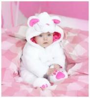 Карнавальный костюм для детей Baby-suit Котенок, искусственный мех под мутон, DK17.1, белый, размер 62