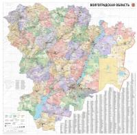 Настенная карта Волгоградской области 120 х 120 см (на баннере)