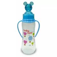 Baby Land Бутылочка антиколиковая с ручками, колпачком-игрушкой, соска ортодонтическая, 240мл, с 6 месяцев