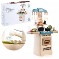 Кухня детская игрушечная, высота 62 см, свет, звук, подача воды, с посудой и продуктами / Игровой набор Oubaoloon 889-195 в коробке