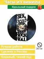 Часы из виниловой пластинки Sex drugs and rock n roll / виниловые часы / часы из винила / сувенир /