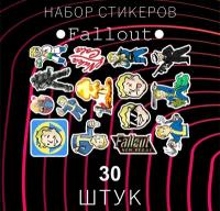 Набор стикеров "Fallout" 30 штук, Bethesda, Obsidian Entertainment, Наклейки для детей, стикеры, наклейка на телефон