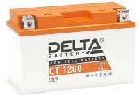 Мото аккумулятор DELTA Battery CT 1208 12В / 8А·ч, полярность прямая