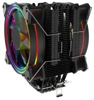 Вентилятор ALSEYE H120D v2 Universal, TDP 200W, Heat Pipe:6mm*6pcs, 800~2000RPM, 11.6-35.3dB, RGB, RTL