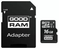 Карта памяти GOODRAM microSDHC Class 10 UHS-I 16GB + адаптер M1AA-0160R12