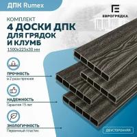 Грядочная доска из ДПК Rumex 1.5 м, 4 шт. (доска: 225х30 мм, цвет: венге)