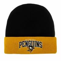 Шапка MITCHELL NESS арт. EU349-ARCHED-BLK Pittsburgh Penguins NHL (черный / желтый), размер ONE