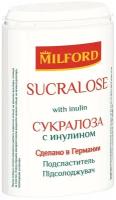 Заменитель сахара MILFORD Сукралоза с инулином, 370 таблеток, пластиковая баночка с дозатором, 941201