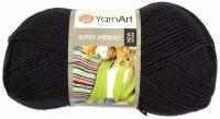 Пряжа Yarnart Super Merino черный (217), 75%акрил/25%шерсть, 300м, 100г, 1шт