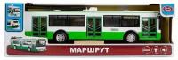 Инерционный троллейбус Play Smart 1:43 "ЛиАЗ-6213" 29 см. 9690-A Автопарк / Маршрут / Зеленый