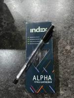 Ручка шариковая чёрная INDEX ALPHA, 1 шт