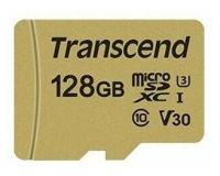 Карта памяти 128Gb MicroSD Transcend 500S + SD адаптер (TS128GUSD500S)