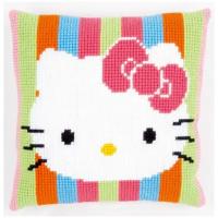 Подушка "Hello Kitty, полоски" #PN-0153770 Vervaco Набор для вышивания 40 x 40 см Несчетный крест