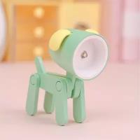 Мини-светильник (детский ночник) игрушка милый щенок зеленый цвет