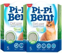 PI-PI BENT DELUXE FRESH GRASS наполнитель комкующийся для туалета кошек ДеЛюкс с ароматом трав (5 + 5 кг)