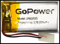 Литий-полимерный аккумулятор Policell Li-Pol 3.7v LP 602035-PCM 350mAh, 1шт