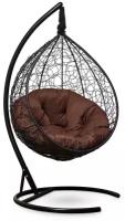 Подвесное кресло-кокон SEVILLA VERDE черный + каркас (шоколад подушка, полиэстер)