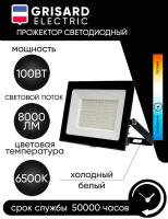 Прожектор уличный светодиодный СДО 100 черный IP65 6500 K