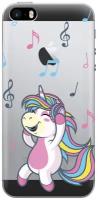 Силиконовый чехол на Apple iPhone SE / 5s / 5 / Эпл Айфон 5 / 5с / СЕ с рисунком "Musical Unicorn"