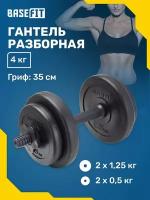 Гантель разборная пластиковая в коробке BASEFIT 4 кг