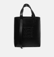 Женская кожаная сумка CNS - COINED IN STONE MARINO сaviar (черная) из натуральной кожи