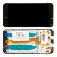 Дисплей в сборе с тачскрином и передней рамкой (модуль) для Asus ZenFone 4 Max (ZC554KL) (5.5"), black