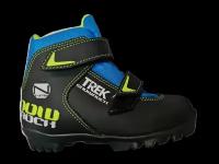 Лыжные ботинки SnowRock детские чёрные 35 размер, на липучке, крепление NNN