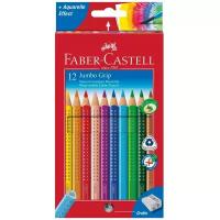 Faber-Castell Набор цветных карандашей "Jumbo Grip", 12цв., трехгран., утолщен., заточен., картон