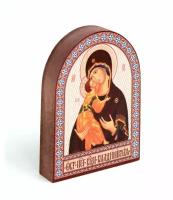 Икона аркой Пресвятая Богородица Владимирская на дереве: 95 х 120