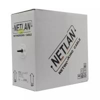 Кабель NETLAN EC-UU004-5E-PE-BK U/UTP 4 пары, Кат.5е, 100МГц, одножильный, внешний, PE -40C, черный, 305м