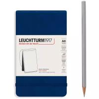 Блокнот в линейку Leuchtturm Reporter Notepad Pocket 188 стр, твердая обложка темно-синий