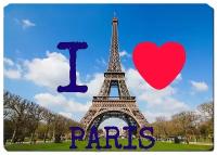 Игровой коврик для мыши I love Paris, Я люблю Париж