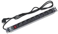 Блок розеток Cabeus PDU-8P-2EU 8шт, 1U, 19", 2м