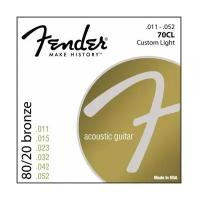 Cтруны для акустической гитары FENDER STRINGS NEW ACOUSTIC 70CL 80/20 BRONZE 11-52