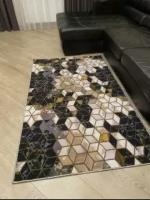 Ковровая дорожка, ковёр безворсовый на войлочной основе Carpet World "Kubik-Rubik", полиамид, микрофибра, 0.80x1.50m